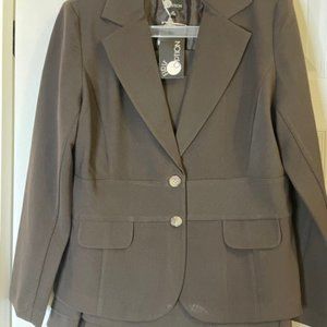 1st Option 2pc brown jacket & fishtail skirt sz 14